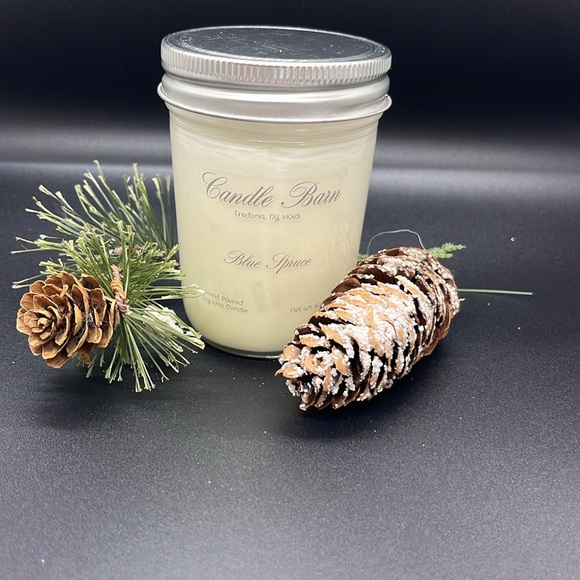 Soy wax candle, hand-poured. Blue spruce. - Picture 2 of 5